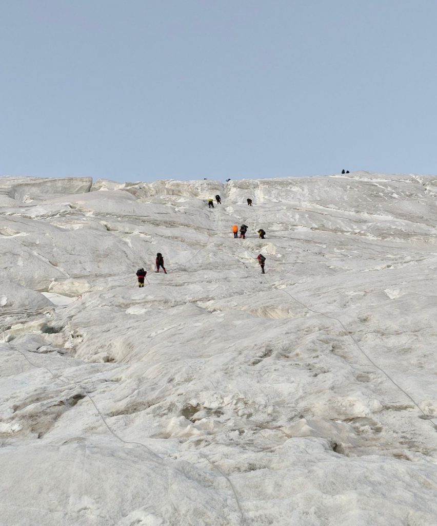 Subida de C1 a C2 en el Pico Lenin